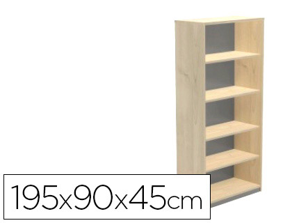 ROCADA - Armario librería Serie Store Fabricado en Melamina 195x60x45cm Haya-haya (Ref.1101AA01)