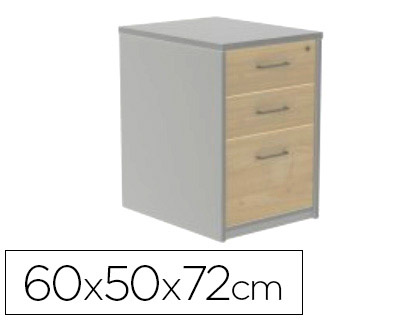 ROCADA - Bucks Serie Store mesa 2cajones+1carpetas colgantes Melamina 60x50x72cm Gris-gris (Ref.4006AB02)
