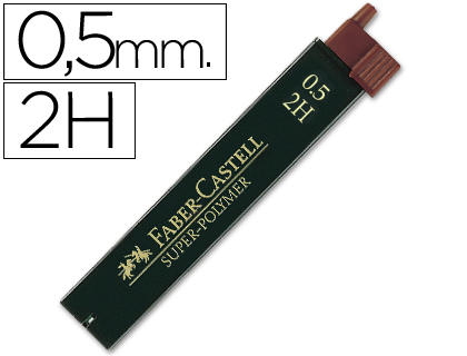 FABER CASTELL - MINAS FABER GRAFITO 9065 0,5 MM 2H -ESTUCHE DE 12 MINAS (Ref.9065 2H / 120512)
