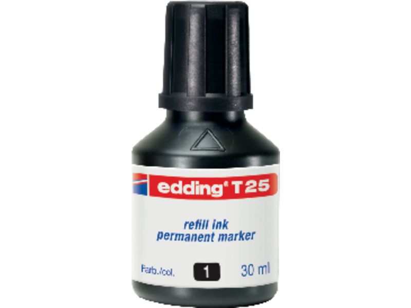 EDDING - Frasco de Tinta T-25 30 ml negro T25-02 (Ref.T25-01)