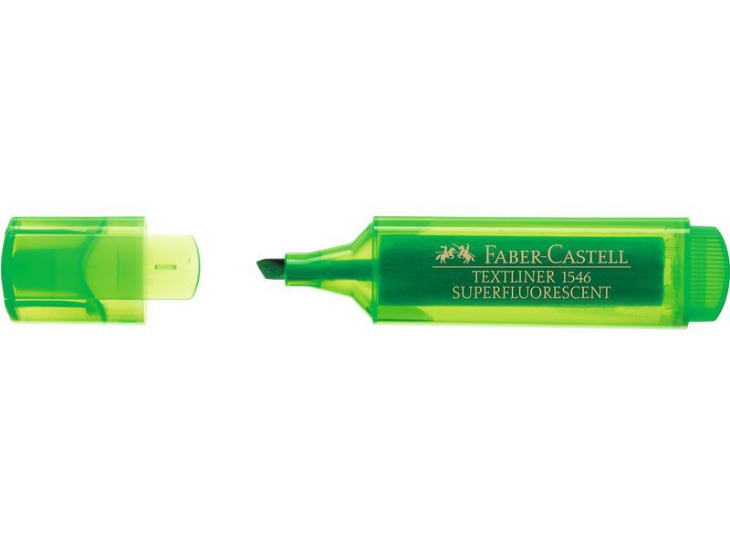 FABER CASTELL - Marcador fluorescente cuerpo traslucido verde claro (Ref.154663)
