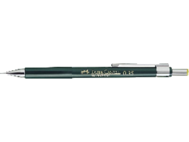 FABER CASTELL - Portaminas TK-Fine Tecnico recargab.Trazo 0.3 mm HB Retráctil de botón y goma (Ref.136300)