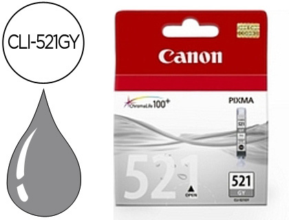 CANON - Cartuchos ORIGINALES Inyección De Tinta CLI-521GY GRIS PIXMA MP620/630/980 (Ref.2937B001)