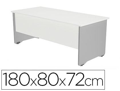 ROCADA - MESA OFICINA SERIE WORK 180X80 CM ACABADO AB04 ALUMINIO/BLANCO (Ref.2003AB04)