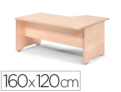 ROCADA - MESA SERIE WORK 160X120 CM IZQUIERDA ACABADO AB02 ALUMINIO/GRIS (Ref.2053AB02)