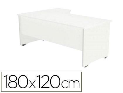 ROCADA - MESA SERIE WORK 180X120 CM DERECHA ACABADO AB04 ALUMINIO/BLANCO (Ref.2052AB04)