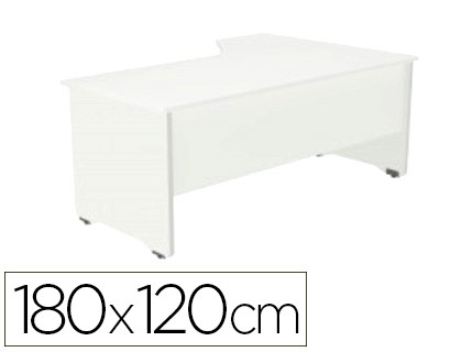ROCADA - MESA SERIE WORK 180X120 CM IZQUIERDA ACABADO AB04 ALUMINIO/BLANCO (Ref.2054AB04)