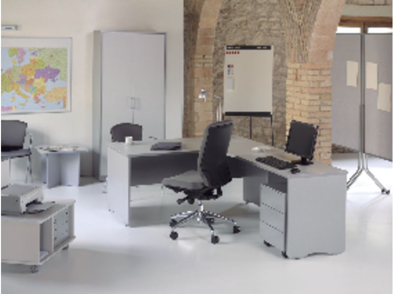 ROCADA - Mesa rectangular Serie Work Melamina sobre aglomerado 160 x 80 Gris/Gris (Ref.2002AB02)