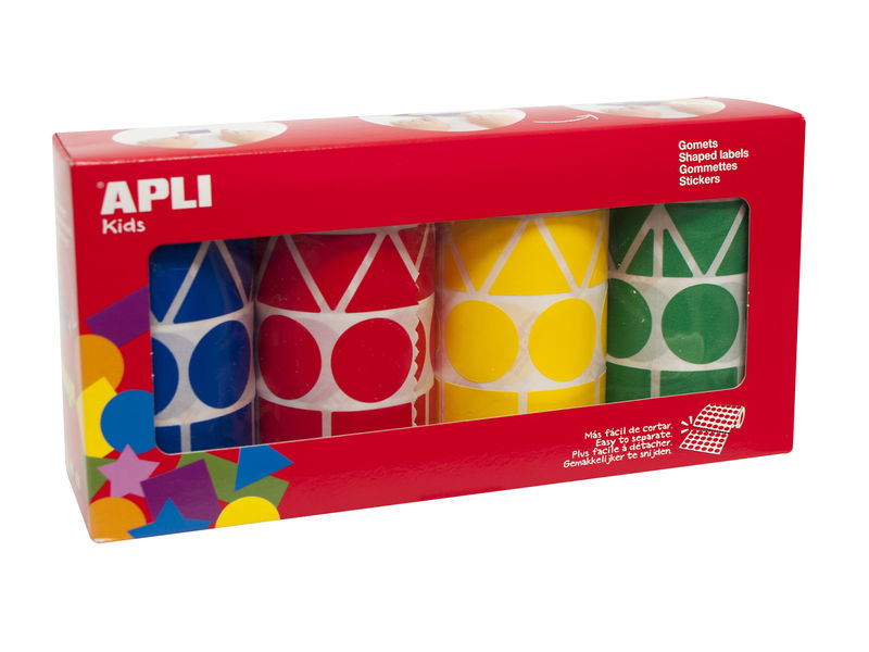 APLI - Pack XL GOMETS FIGURAS GEOMÉTRICAS: ROJO, AZUL, AMARILLO Y VERDE 19753 (Ref.10753)