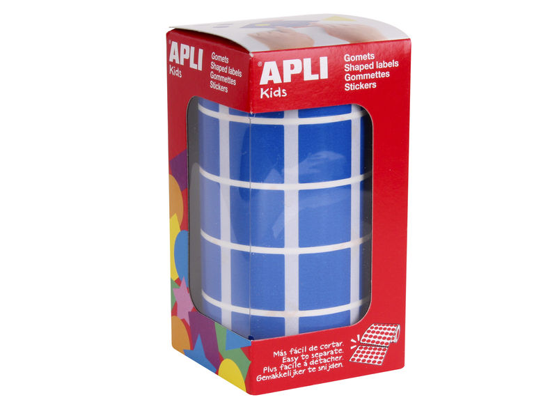APLI - Rollo 59 HOJAS GOMETS CUADRADOS AZULES 20X20 MM. (Ref.4876)