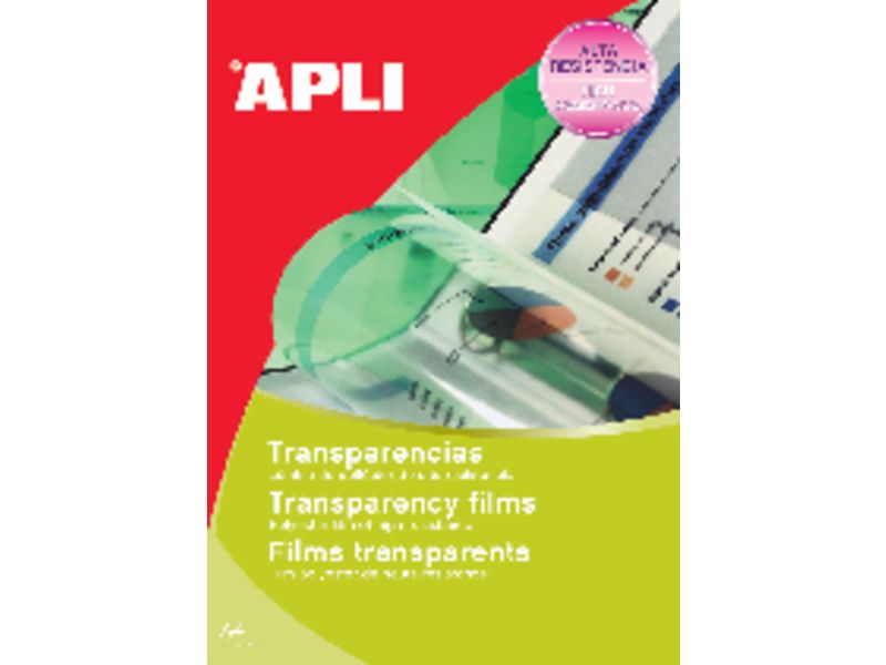 APLI - Transparencias Caja de 100 ud De poliester De 100 micras A4 (Ref.860)