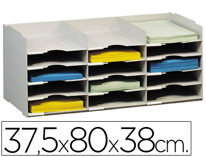 PAPERFLOW - ARCHIVADOR FAST- BLOQUES SOBREPONIBLES GRIS 15 CASILLAS DIN A4 (Ref.532.02)