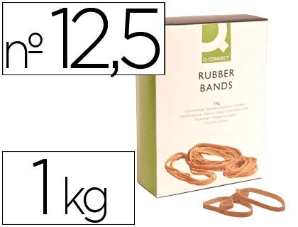 Q-CONNECT - BANDAS ELASTICAS 1000 GR 125 X 9 MM NUMERO 12,5 (Ref.KF15183)