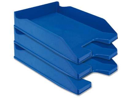 Q-CONNECT - Bandeja de Sobremesa PLASTICO AZUL OPACO (Ref.KF04191)
