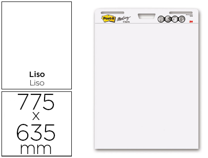 POST-IT - BLOC CONGRESO LISO 775 X 635MM CON 30 HOJAS 80 GRS PACK PROMOCIONAL 2+1 (Ref.559X2+1GRATIS)
