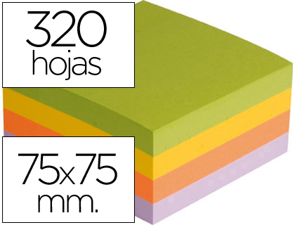Q-CONNECT - BLOC DE NOTAS ADHESIVAS QUITA Y PON CON 320 HOJAS (Ref.KF02514)