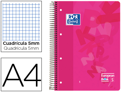 OXFORD - BLOC ESPIRAL TAPA PLASTICO OPTIK PAPER MICROPERFORADO DIN A4 120 H 50% HOJAS GRATIS CUADROS 5 MM (Ref.100430278)
