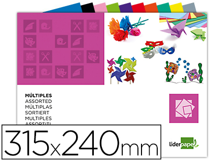 LIDERPAPEL - BLOC TRABAJOS MANUALES MULTIPLE 240X315MM 84 HOJAS COLORES SURTIDOS (Ref.TM01)