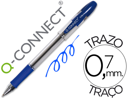 Q-CONNECT - BOLIGRAFO DELTA AZUL -SUJECION DE CAUCHO -CON CAPUCHON (Ref.KF00376)