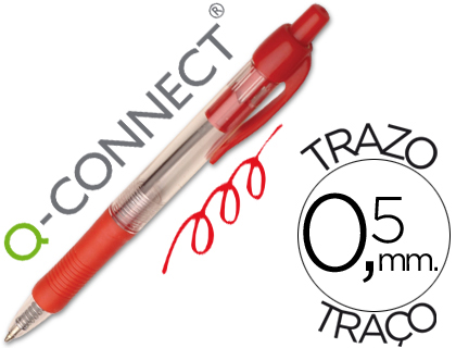Q-CONNECT - BOLIGRAFO ROJO RETRACTIL -CON SUJECION DE CAUCHO (Ref.KF00269)