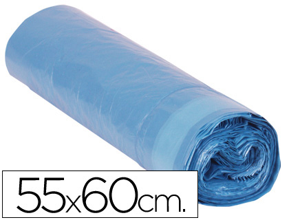 BOLSA BASURA DOMESTICA AZUL CIERRA FACIL 55X60 GALGA 120 -ROLLO DE 20 UNIDADES (Ref.044109)