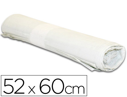 BOLSA BASURA DOMESTICA BLANCA 52X60CM GALGA 70 ROLLO DE 20 UNIDADES (Ref.10020204)
