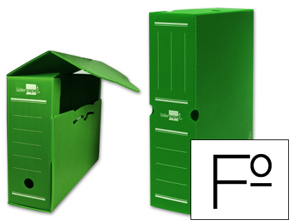 LIDERPAPEL - Archivador Definitivo PLASTICO VERDE TAMAÑO 36X26X10 CM (Ref.DF11)