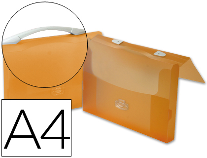 BEAUTONE - CARPETA PORTADOCUMENTOS BROCHE POLIPROPILENO DIN A4 NARANJA TRANSPARENTE (Ref.044681)
