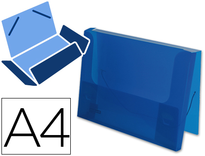 BEAUTONE - CARPETA PORTADOCUMENTOS GOMAS 36932 POLIPROPILENO DIN A4 AZUL TRANSPARENTE -LOMO 25 MM (Ref.SS22)