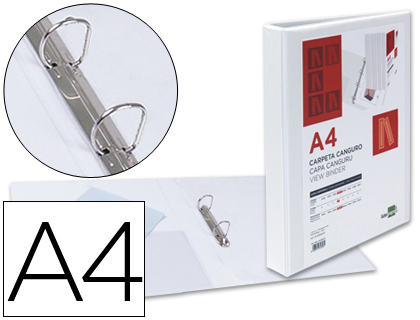 LIDERPAPEL - CARPETA CANGURO 2 ANILLAS MIXTAS 16MM A4 PLASTICO BLANCA (Ref.KG21)