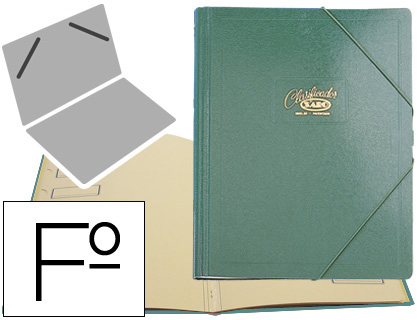 SARO - CARPETA CLASIFICADOR Cartón COMPACTO FOLIO VERDE -12 DEPARTAMENTOS (Ref.30-V)