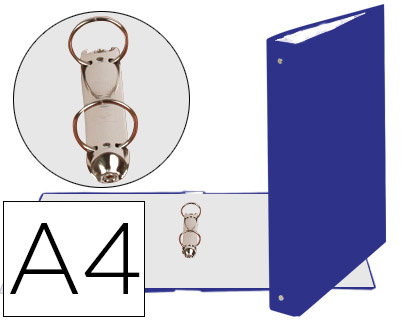 EXACOMPTA - CARPETA DE 2 ANILLAS 30MM REDONDAS DIN A4 Cartón FORRADO AZUL (Ref.54372E)