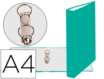 EXACOMPTA - CARPETA DE 2 ANILLAS 30MM REDONDAS DIN A4 Cartón FORRADO VERDE (Ref.54373E)