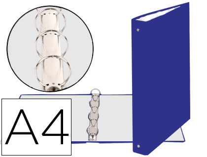 EXACOMPTA - CARPETA DE 4 ANILLAS 30MM REDONDAS DIN A4 Cartón FORRADO AZUL (Ref.51372E)