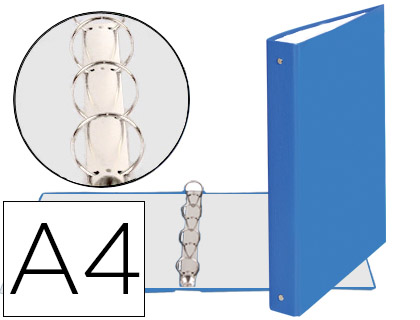 EXACOMPTA - CARPETA DE 4 ANILLAS 30MM REDONDAS DIN A4 Cartón FORRADO AZUL CLARO (Ref.51471E)