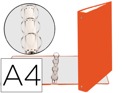 EXACOMPTA - CARPETA DE 4 ANILLAS 30MM REDONDAS DIN A4 Cartón FORRADO NARANJA (Ref.51374SE)