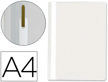 Q-CONNECT - CARPETA DOSSIER FASTENER PLASTICO DIN A4 BLANCO (Ref.KF01658)
