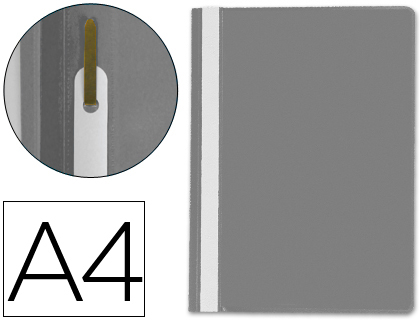 Q-CONNECT - CARPETA DOSSIER FASTENER PLASTICO DIN A4 GRIS (Ref.KF01650)