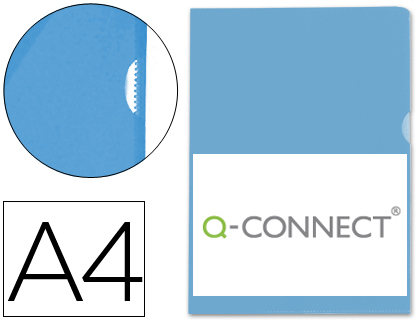 Q-CONNECT - CARPETA DOSSIER UÑERO PLASTICO DIN A4 120 MICRAS AZUL CAJA DE 100 UNIDADES (Ref.KF01486)