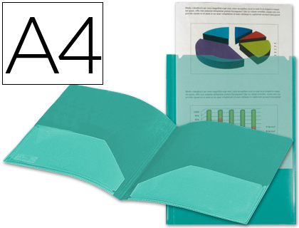 LIDERPAPEL - CARPETA DOSSIER DOS BOLSAS CANGURO 45683 POLIPROPILENO DIN A4 VERDE (Ref.KG03)