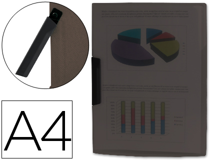 LIDERPAPEL - CARPETA DOSSIER PINZA LATERAL 35485 POLIPROPILENO DIN A4 NEGRA 30 HOJAS PINZA GIRATORIA (Ref.DP17)
