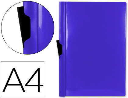 LIDERPAPEL - CARPETA DOSSIER PINZA LATERAL 45322 POLIPROPILENO DIN A4 AZUL 60 HOJAS PINZA DESLIZANTE (Ref.DP11)
