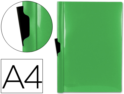 LIDERPAPEL - CARPETA DOSSIER PINZA LATERAL 45323 POLIPROPILENO DIN A4 VERDE 60 HOJAS PINZA DESLIZANTE (Ref.DP12)