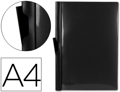 LIDERPAPEL - CARPETA DOSSIER PINZA LATERAL 45325 POLIPROPILENO DIN A4 NEGRO 60 HOJAS PINZA DESLIZANTE (Ref.DP09)