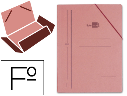 LIDERPAPEL - CARPETA GOMAS FOLIO 3 SOLAPAS Cartón COMPACTO CUERO (Ref.CG16)