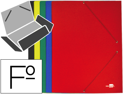 LIDERPAPEL - CARPETA GOMAS FOLIO 3 SOLAPAS Cartón PLASTIFICADO COLORES SURTIDOS (Ref.CG57)