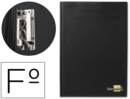 LIDERPAPEL - CARPETA MINICLIP LATERAL FOLIO PLASTICO NEGRO (Ref.MS02)