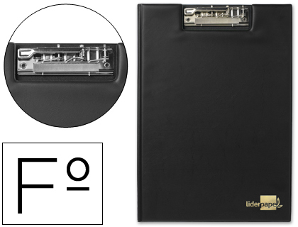 LIDERPAPEL - CARPETA MINICLIP SUPERIOR FOLIO PLASTICO NEGRO (Ref.MS04)