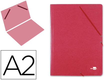 LIDERPAPEL - CARPETA PLANOS A2 Cartón GOFRADO N 12 ROJO (Ref.CG27)