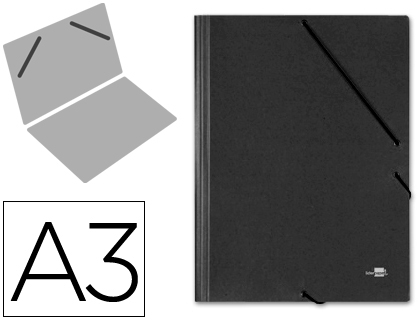 LIDERPAPEL - CARPETA PLANOS A3 Cartón GOFRADO N 12 NEGRO (Ref.CG30)